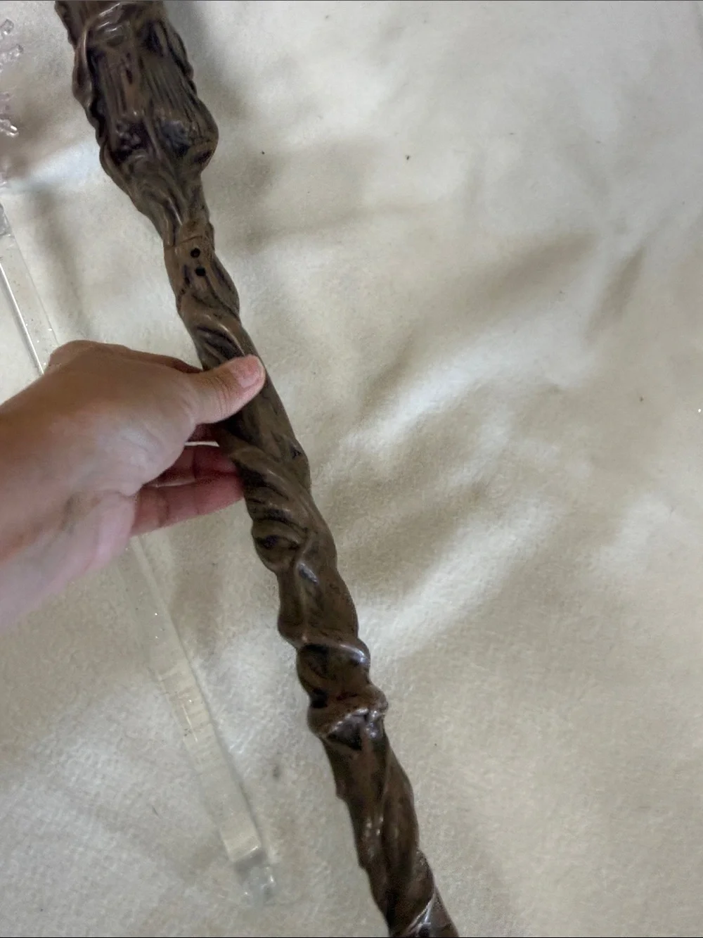 Amazon Brown Wood-Style Decorative Wand with Clear Accent
